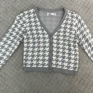 NWOT Cropped Houndstooth Cardigan